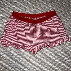 Red Striped Women's Pajama shorts